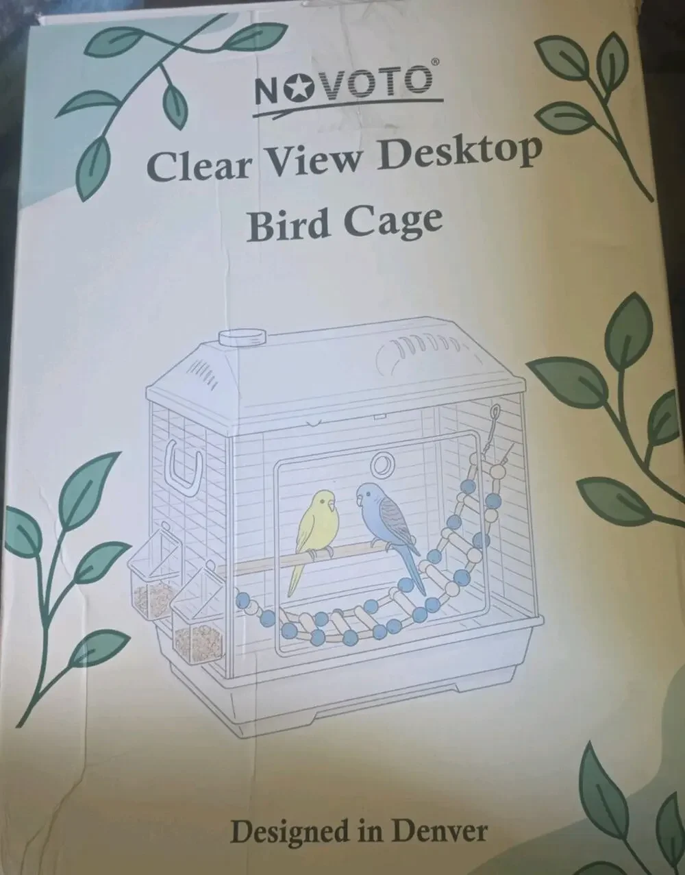 Clear View Bird Cage, Indoor & Travel Small Birdcage |Easy Clean Safe Materials